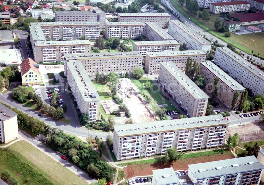 Aerial image Bad Salzungen / Thüringen - 07.09.2002 Bad Salzungen / Thüringen Abriß von Plattenbauwohnungen im Osten von Bad Salzungen in Thüringen.