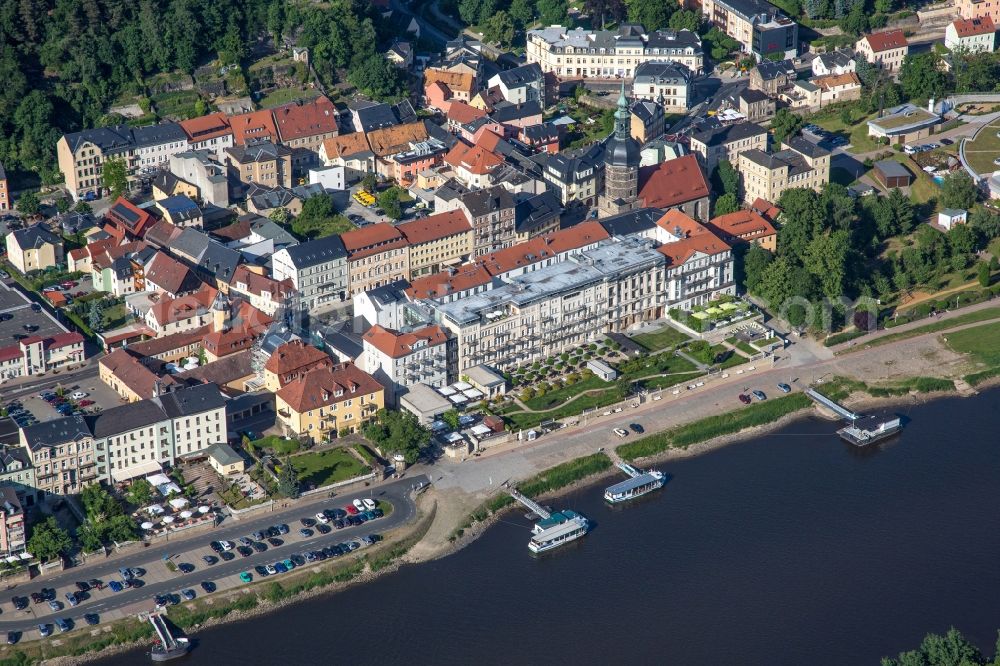 Bad Schandau from above - Bad Schandau in Saxon Switzerland in Saxony