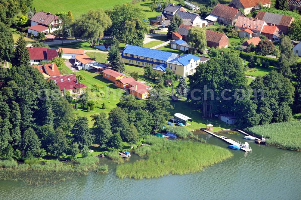 Diensdorf from the bird's eye view: View of bathing shore at Scharmützelsee in Diensdorf-Radlow in Brandenburg