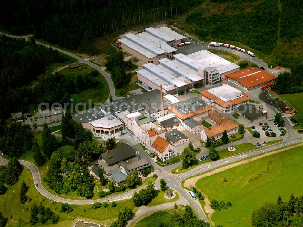 Grafenhausen from the bird's eye view: Baden State Rothaus AG, a brewery based in Rothaus, a district of Grafenhausen middle of the Black Forest in Baden-Wuerttemberg