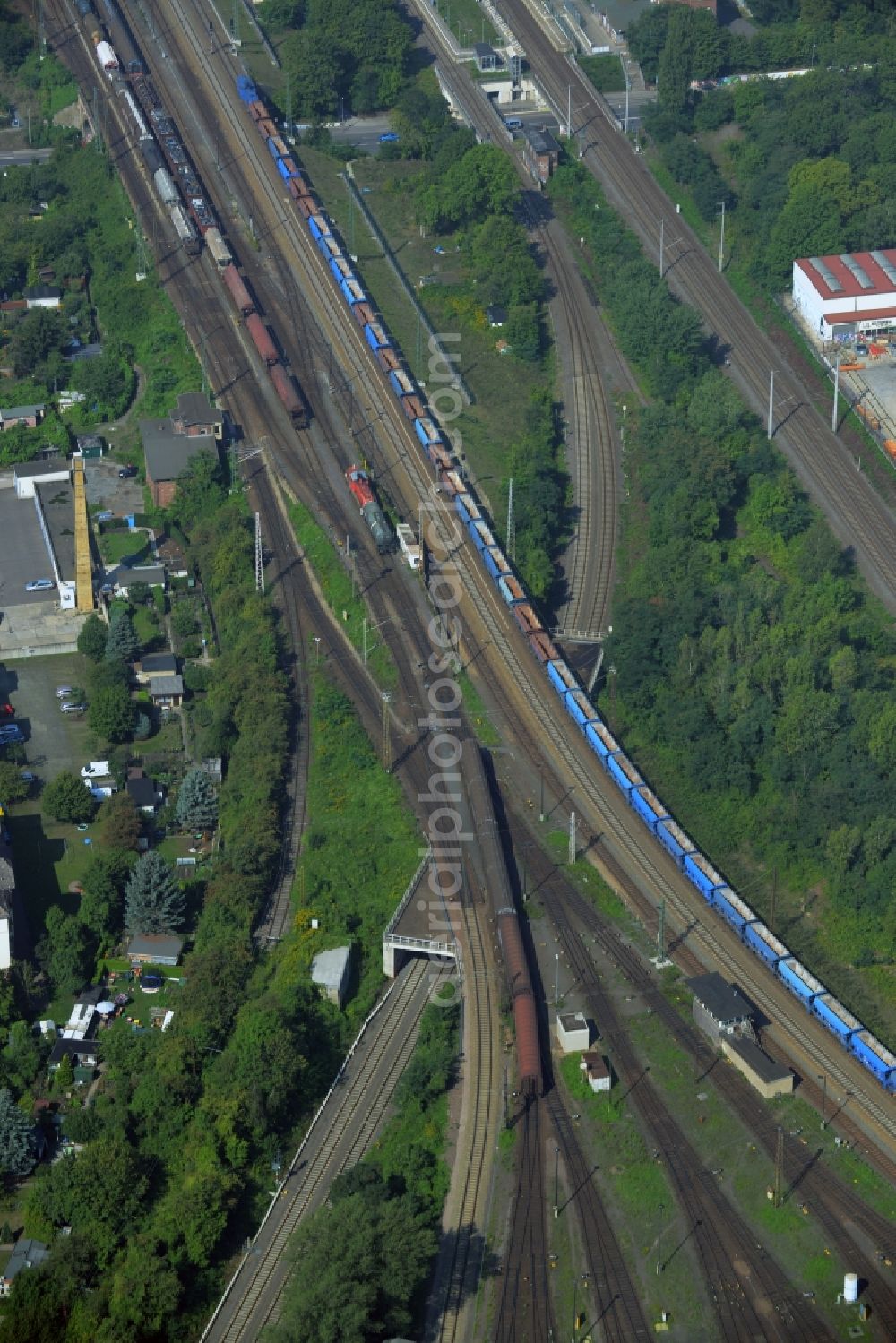 Aerial image Leipzig - Routing the railway junction of rail and track systems Deutsche Bahn in Leipzig in the state Saxony