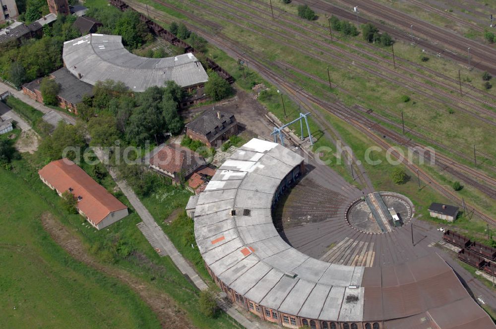 Oebisfelde from the bird's eye view: View of the railway and marshalling yard Oebisfelde in Saxony-Anhalt. The station was one former East German border crossing for trains