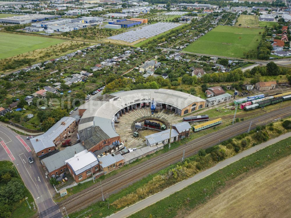 Aerial image Arnstadt - The Arnstadt railway depot is now a railway museum in Arnstadt in the state of Thuringia, Germany