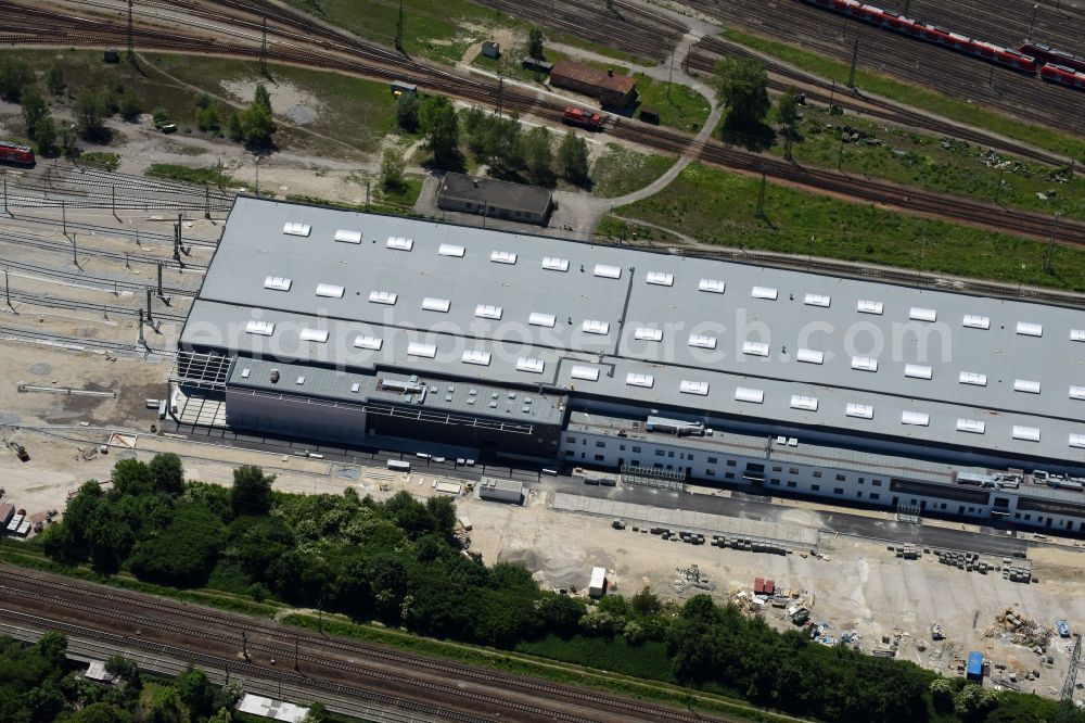 München from the bird's eye view: Railway depot and repair shop for maintenance and repair of trains of passenger transport of the series in the district Aubing-Lochhausen-Langwied in Munich in the state Bavaria, Germany