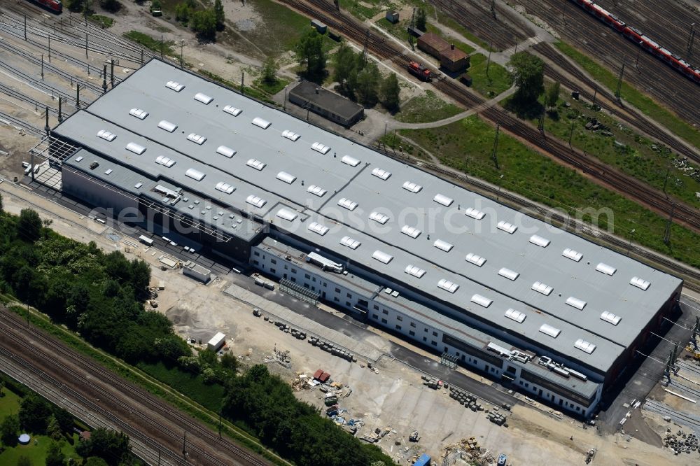 Aerial image München - Railway depot and repair shop for maintenance and repair of trains of passenger transport of the series in the district Aubing-Lochhausen-Langwied in Munich in the state Bavaria, Germany