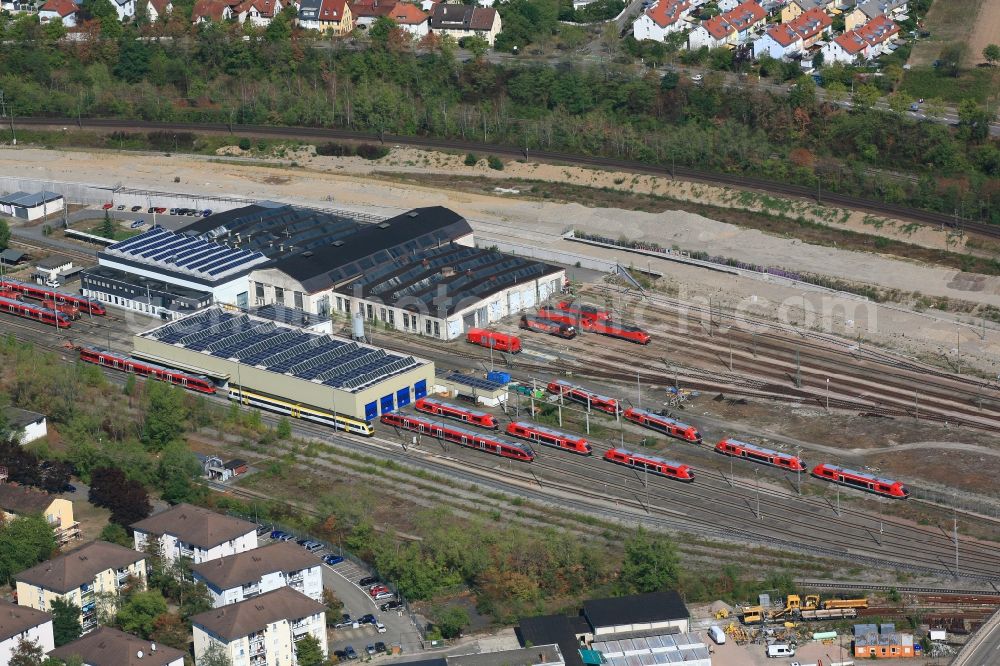 Aerial image Weil am Rhein - Railway depot and repair shop for maintenance and repair of Trains for passenger transport in Weil am Rhein in the state Baden-Wurttemberg, Germany