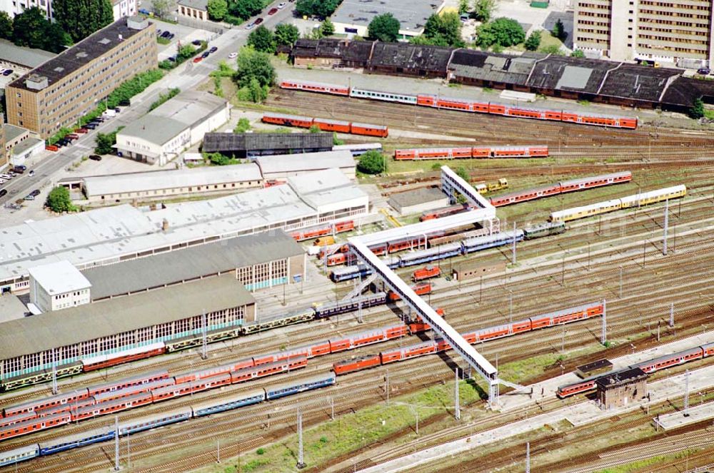 Berlin / Lichtenberg from the bird's eye view: Bahnbetriebswerk Berlin - Lichtenberg