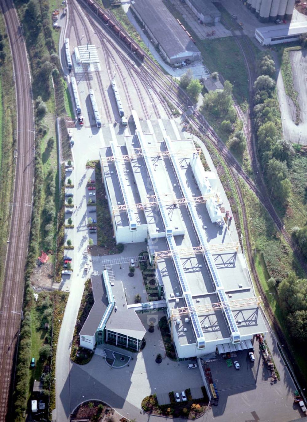 Aerial photograph Greiz/Sachs. - Bahnbetriebswerk der Vogtlandbahn in Greiz/Sachs.