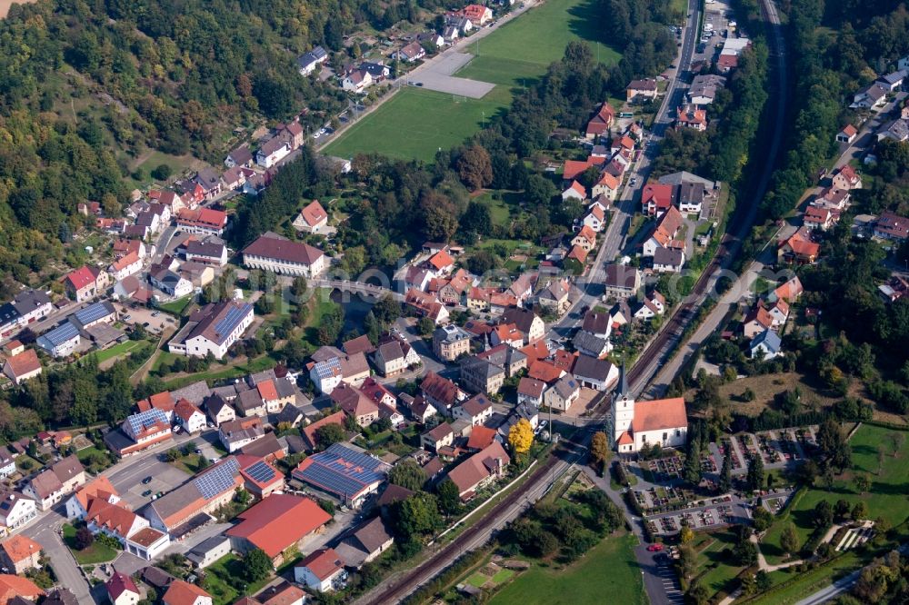 Aerial photograph Adelsheim - Railway track in the district Sennfeld in Adelsheim in the state Baden-Wurttemberg, Germany