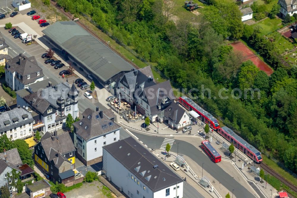 Aerial photograph Bad Berleburg - View of the station in Bad Berleburg in the state North Rhine-Westphalia