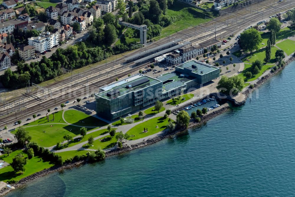 Aerial photograph Rorschach - Track progress and building of the main station of the railway in Rorschach in the canton Sankt Gallen, Switzerland