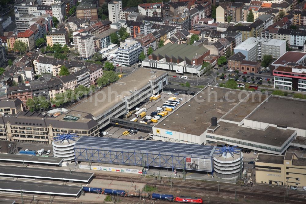 Aerial image Mannheim - Railway station, bus station and post office in Mannheim in Baden-Wuerttemberg