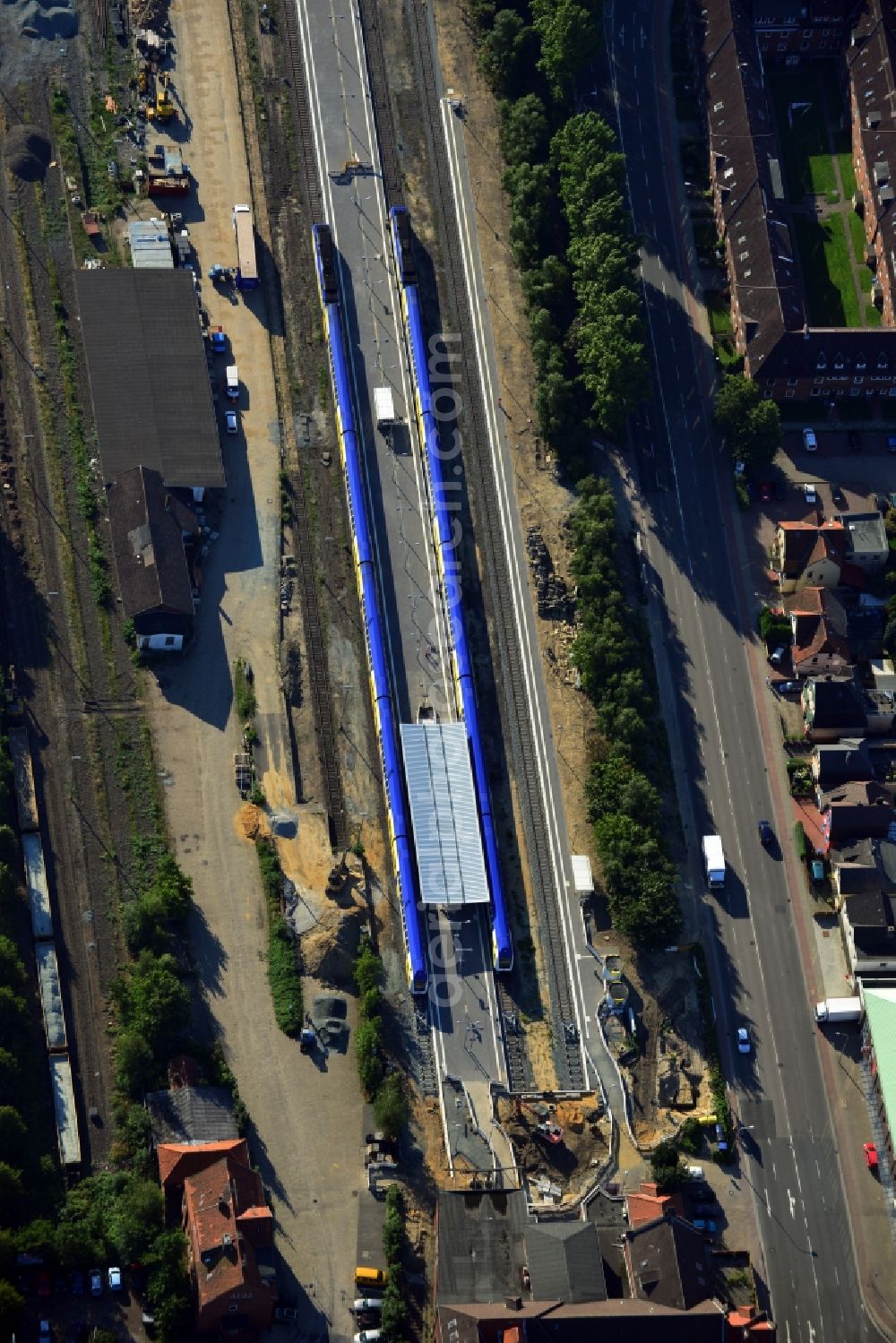 Aerial photograph Cuxhaven - Downtown area at the train - station of Cuxhaven in Lower Saxony