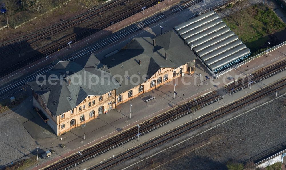 Dorsten from the bird's eye view: View of the station in Dorsten in the state North Rhine-Westphalia