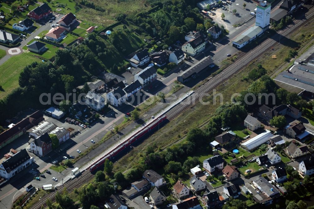 Fischbach from above - Train station Fischbach in the state of Rhineland-Palatinate