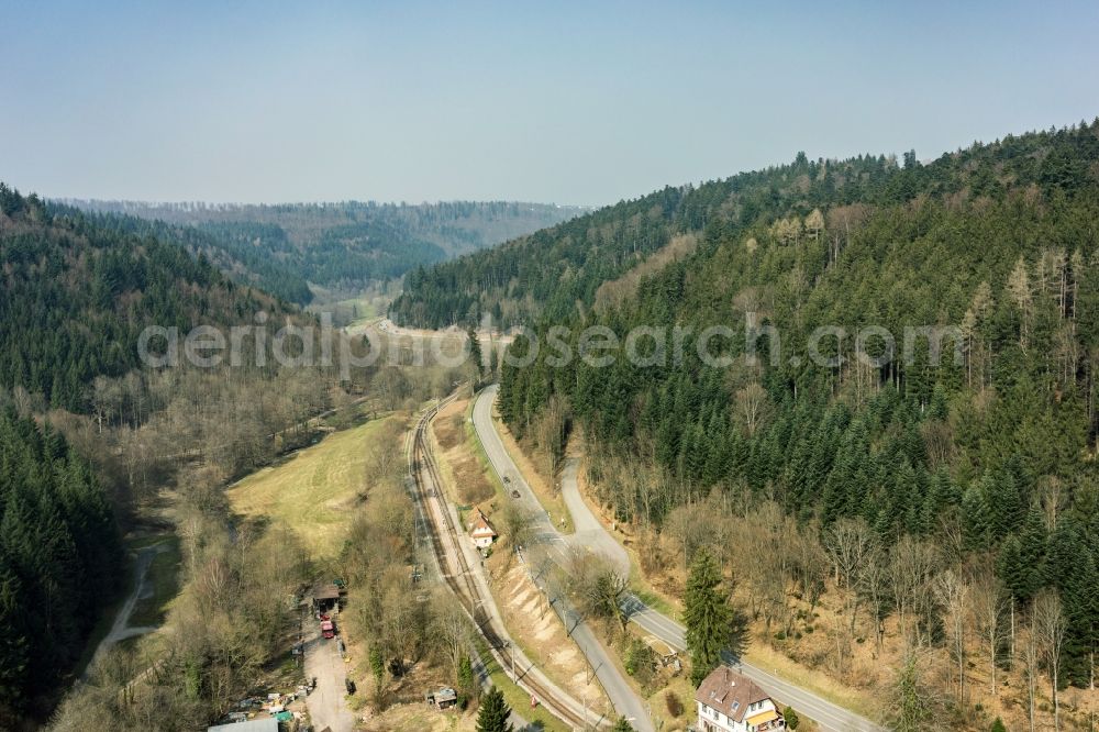 Aerial image Marxzell - Trainstation Frauenalb in Marxzell in the state Baden-Wuerttemberg