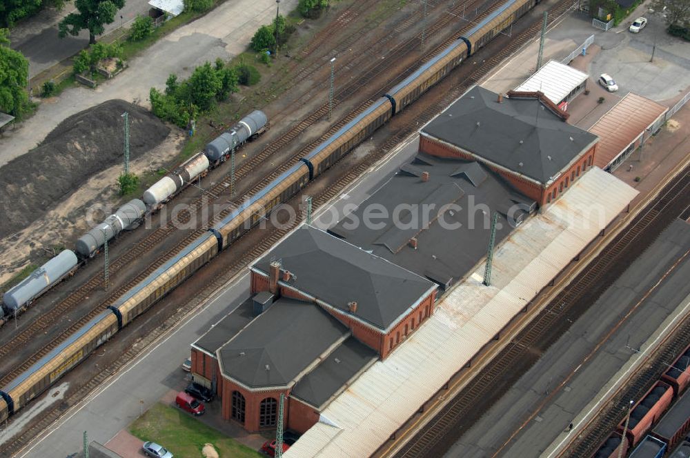 Guben from the bird's eye view: The station Guben is a interchange station and is situated i the northwest of the inner-city