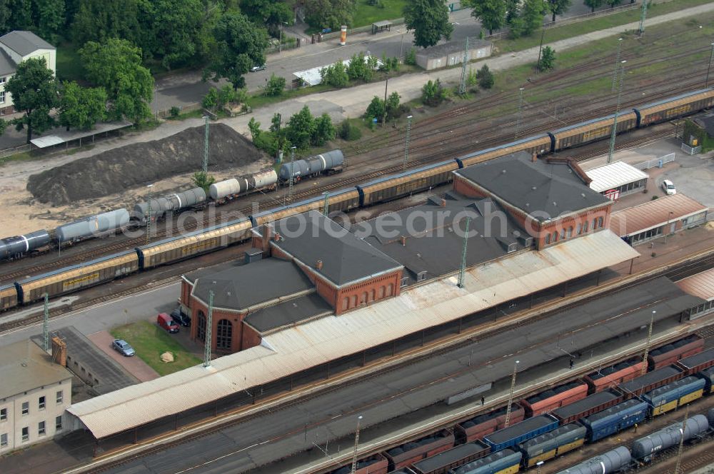 Aerial image Guben - The station Guben is a interchange station and is situated i the northwest of the inner-city