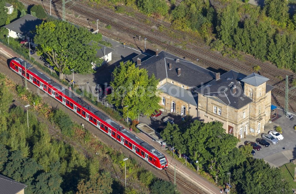 Hattingen from above - View of the station Hattingen ( Ruhr ) in the state North Rhine-Westphalia. It is a stop of the S-Bahn line 3 and has among others an underground stop, Hattingen ( Ruhr ) Mitte