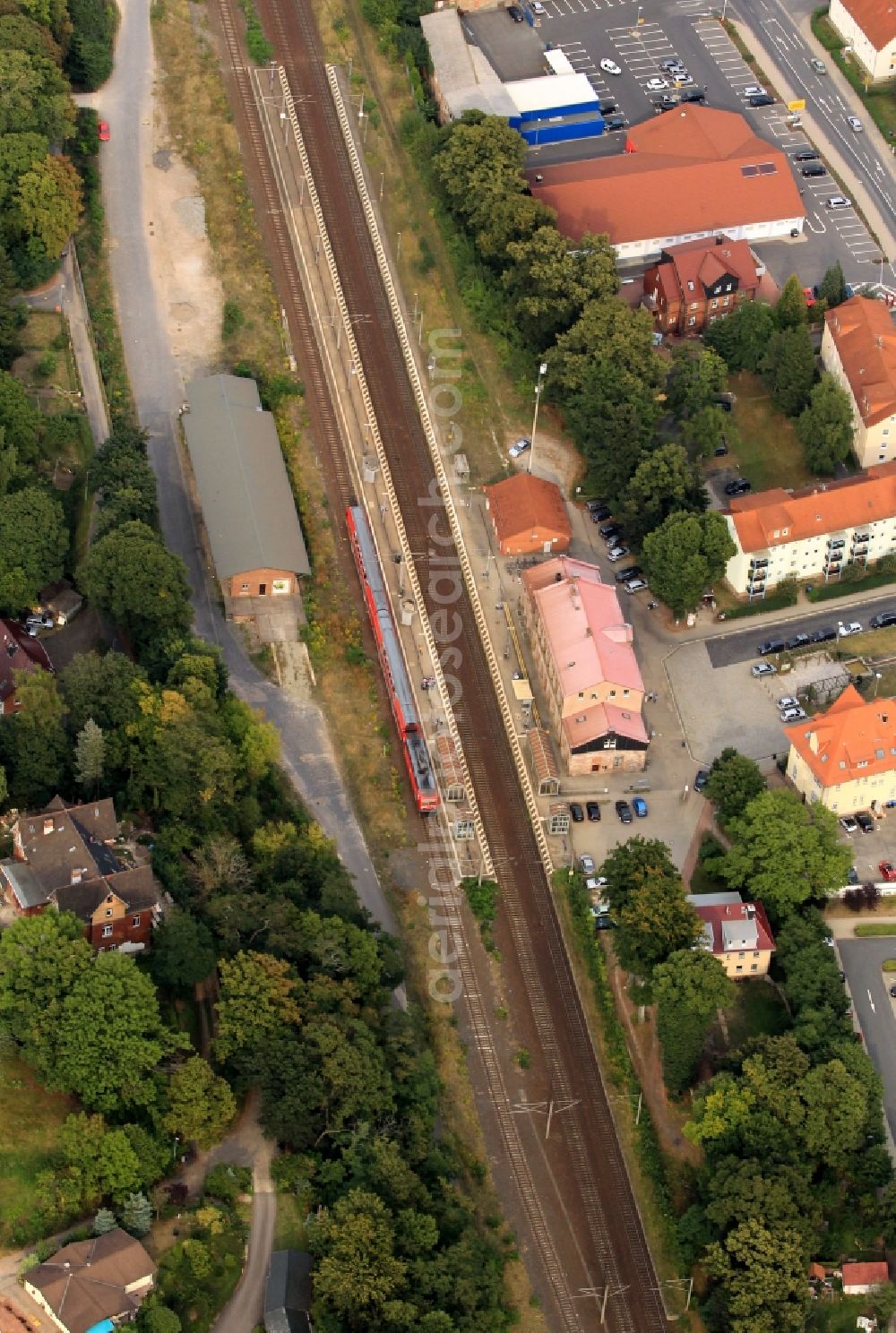 Heilbad Heiligenstadt from the bird's eye view: Train station of Heilbad Heiligenstadt in Thuringia