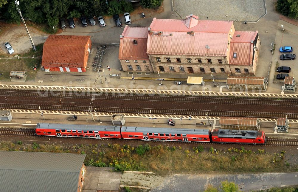 Aerial image Heilbad Heiligenstadt - Train station of Heilbad Heiligenstadt in Thuringia