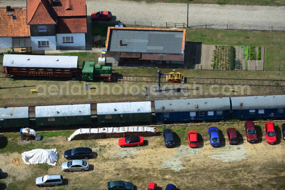 Aerial photograph Kleinbahren - Station of the Lower Lusatian museum railway (NLME) in Kleinbahren in the state of Brandenburg in Germany