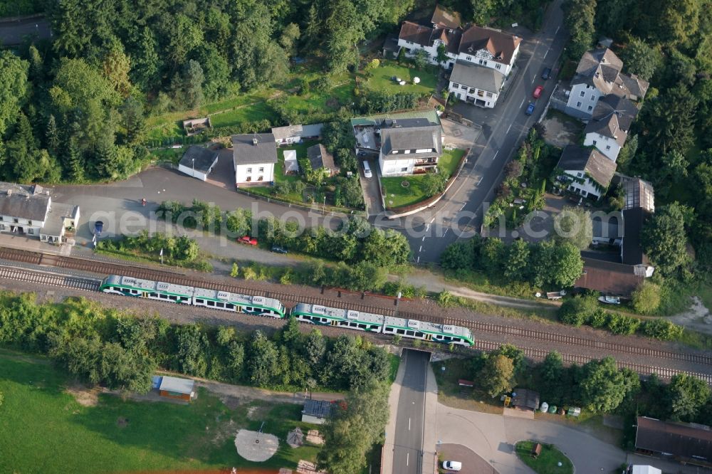 Obernhof from the bird's eye view: Station in Obernhof in Rhineland-Palatinate. The village is situated between Koblenz and Frankfurt am Main