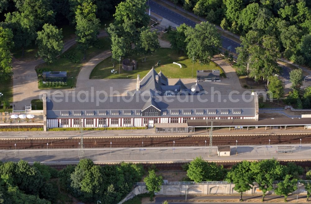 Potsdam from above - View of the station Potsdam Park Sanssouci in the state Brandenburg