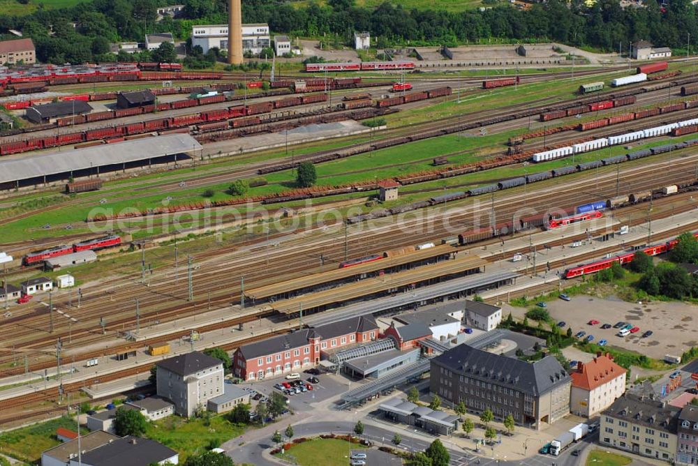 Aerial image Saalfeld - Blick auf den Bahnhof Saalfeld.