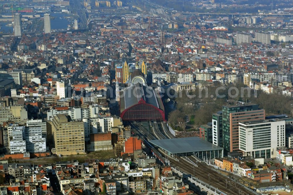 Aerial image Antwerpen - Station Antwerpen-Centraal the center of the city of Antwerp in Belgium