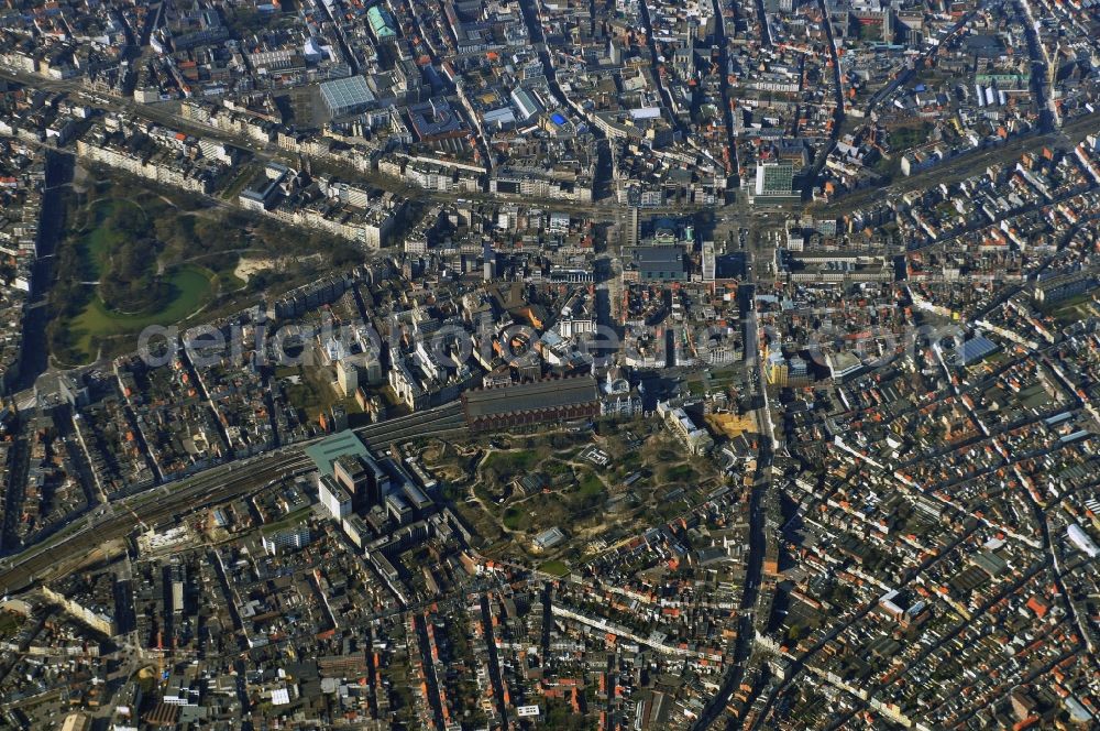 Antwerpen from the bird's eye view: Station Antwerpen-Centraal the center of the city of Antwerp in Belgium