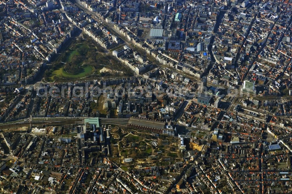 Antwerpen from above - Station Antwerpen-Centraal the center of the city of Antwerp in Belgium