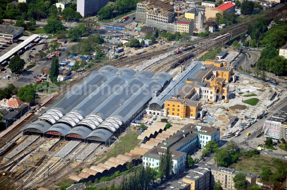 Aerial photograph WROCLAW - BRESLAU - The Wroclaw Glowny station / train station in Breslau Breslau / Wroclaw, Poland