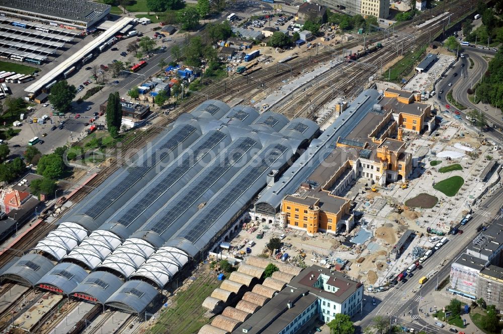 WROCLAW - BRESLAU from above - The Wroclaw Glowny station / train station in Breslau Breslau / Wroclaw, Poland