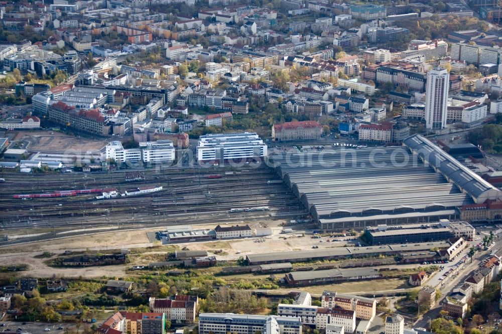 Aerial photograph Leipzig - Deutsche Bahn station facilities at the main station of Leipzig in Saxony