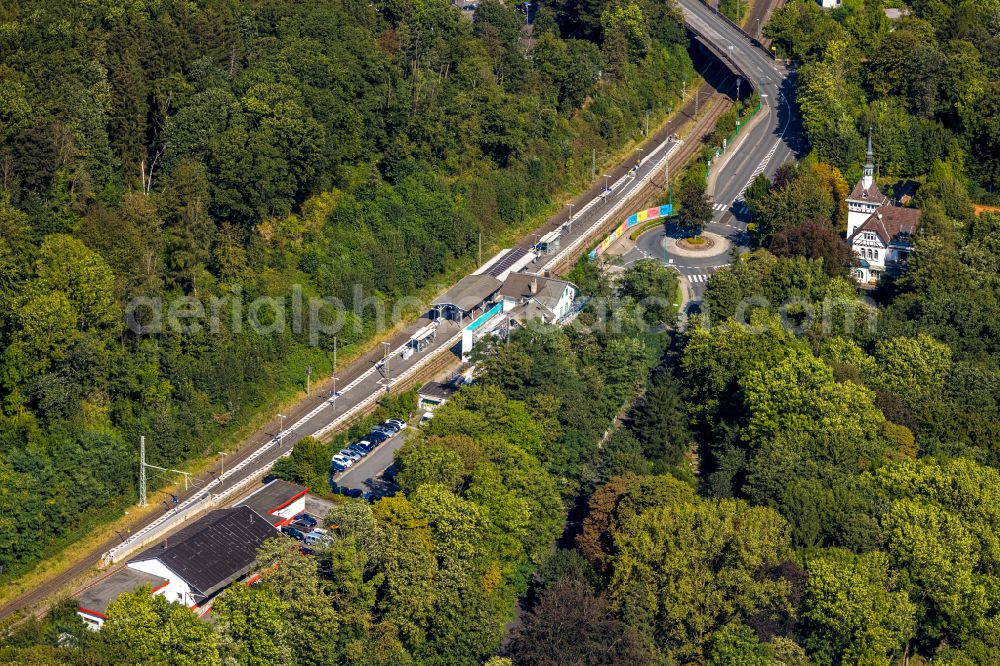 Ennepetal from above - Station building and track systems of the S-Bahn station Ennepetal (Gevelsberg) in Ennepetal in the state North Rhine-Westphalia, Germany