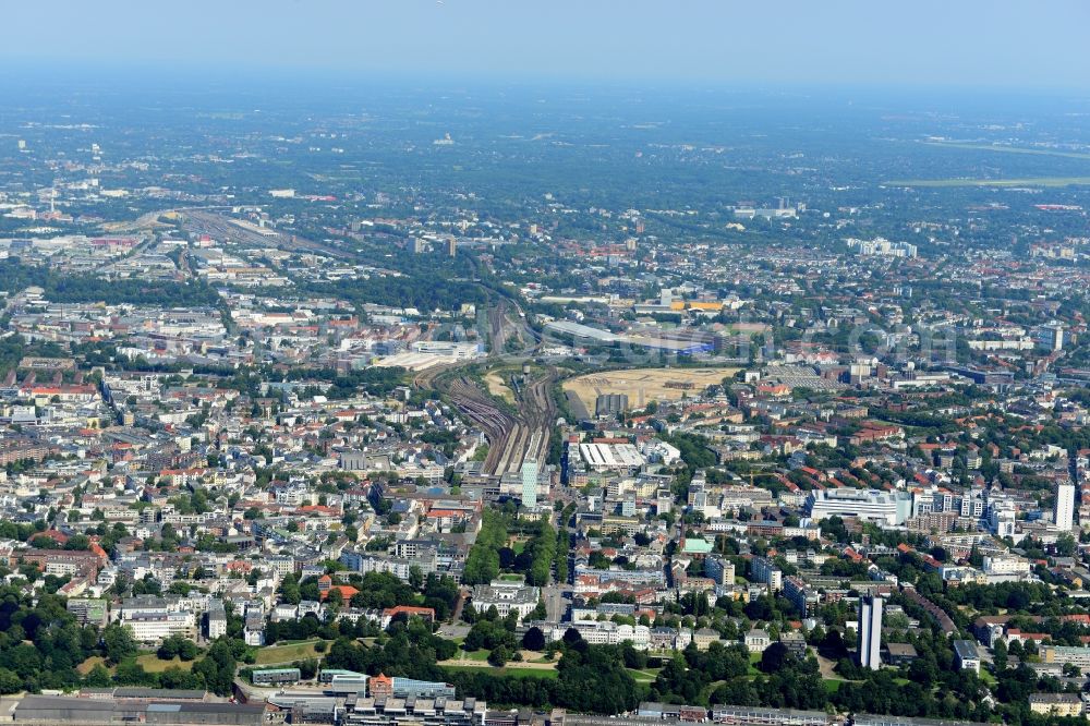 Hamburg from the bird's eye view: Station building and track systems of the S-Bahn station Hamburg - Altona in Hamburg in Hamburg, Germany