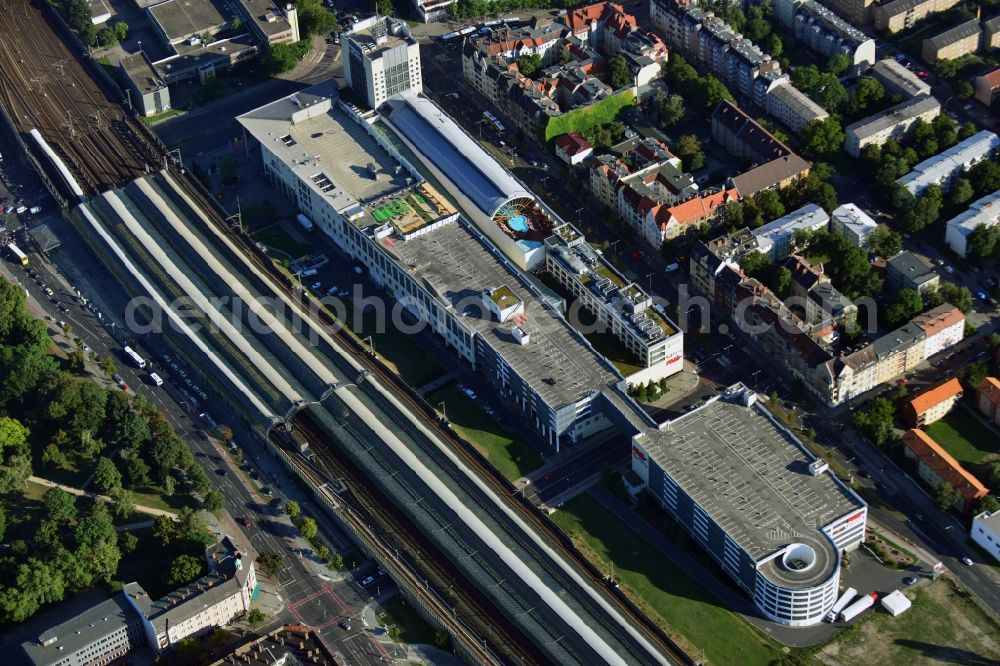 Berlin from the bird's eye view: Station building and track systems of the S-Bahn station in the district Spandau in Berlin, Germany