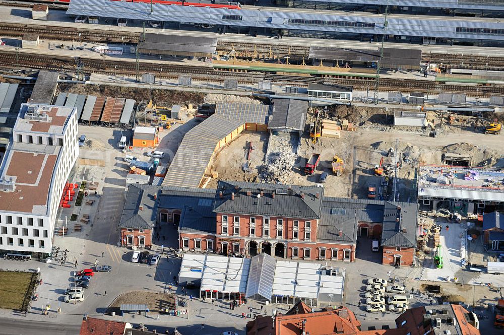 München from the bird's eye view: View of the construction site at Munich - Pasing station