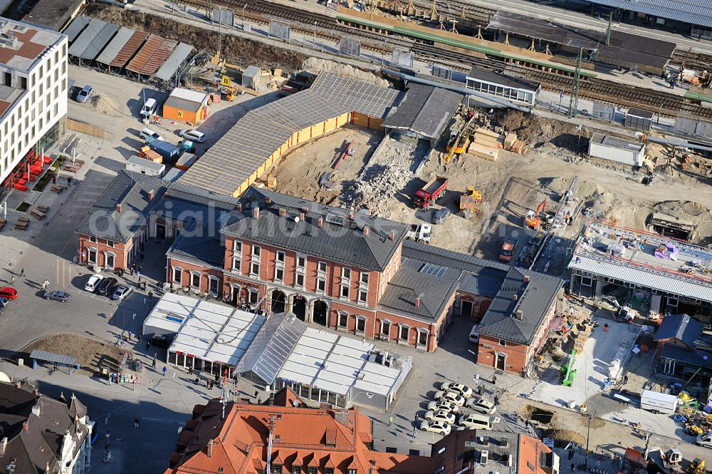 Aerial image München - View of the construction site at Munich - Pasing station