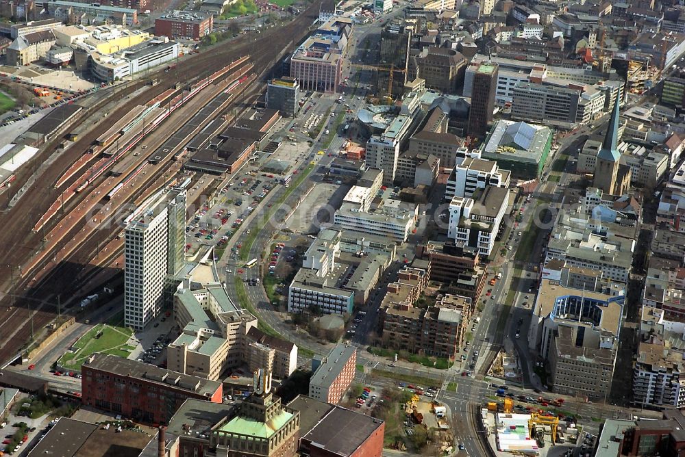 Aerial image Dortmund - Station District at the main station in Dortmund in North Rhine-Westphalia