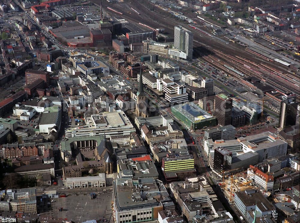 Dortmund from the bird's eye view: Station District at the main station in Dortmund in North Rhine-Westphalia