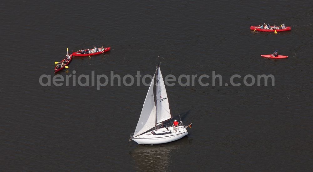 Essen from above - View of the Baldeneysee in Essen in the state of North Rhine-Westphalia