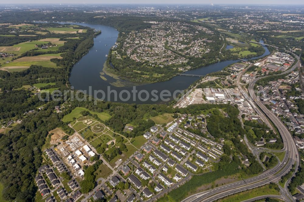 Aerial image Essen / Kupferdreh - View of the Baldeney Lake in Essen in the state North Rhine-Westphalia. The Baldeney Lake is the largest of the six Ruhr artificial lakes. The Lake has been closed to bathing for decades