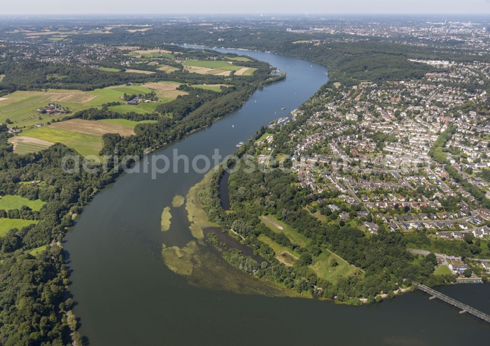 Essen / Kupferdreh from above - View of the Baldeney Lake in Essen in the state North Rhine-Westphalia. The Baldeney Lake is the largest of the six Ruhr artificial lakes. The Lake has been closed to bathing for decades