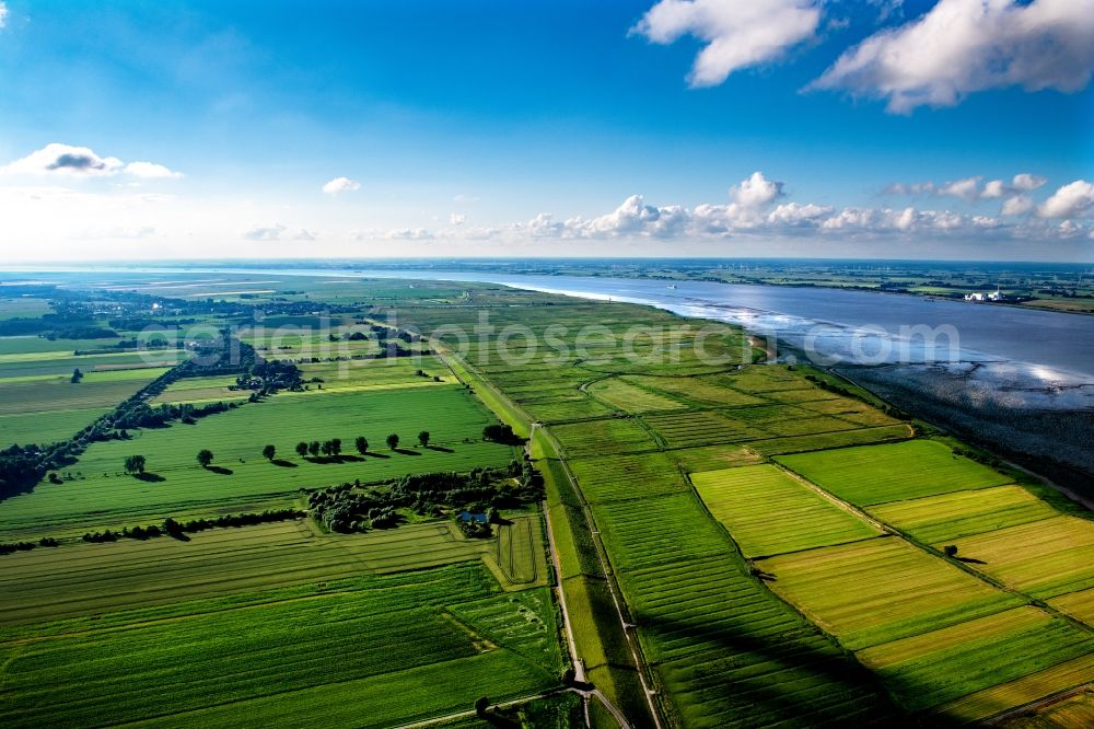 Aerial image Freiburg (Elbe) - Balje an der Niederelbe in the state Lower Saxony, Germany