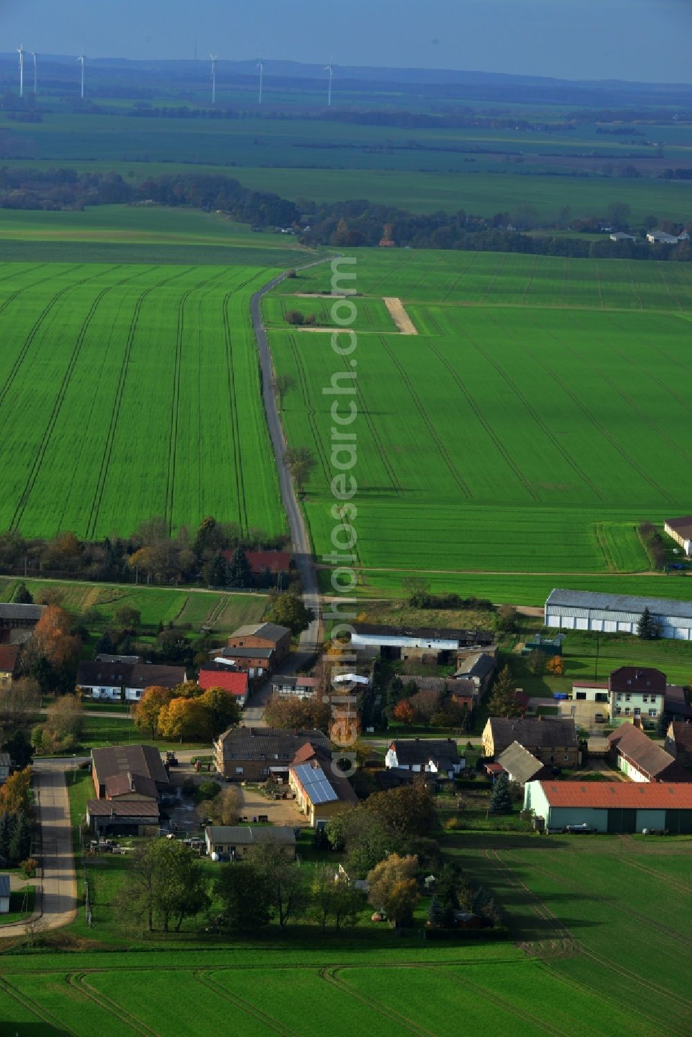 Uckerland Bandelow from the bird's eye view: View of the istrict Bandelow in the town Uckerland in the state Brandenburg