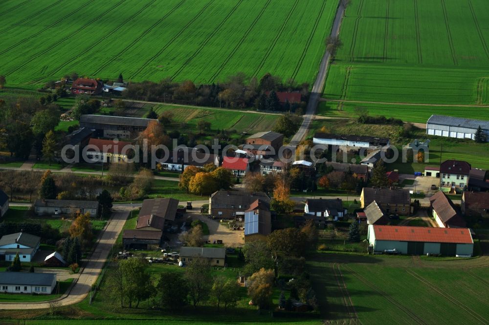 Aerial image Uckerland Bandelow - View of the istrict Bandelow in the town Uckerland in the state Brandenburg