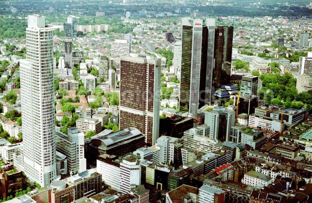 Aerial photograph Frankfurt am Main - Banken- Zentrum in Frankfurt/Main. (Hessen).