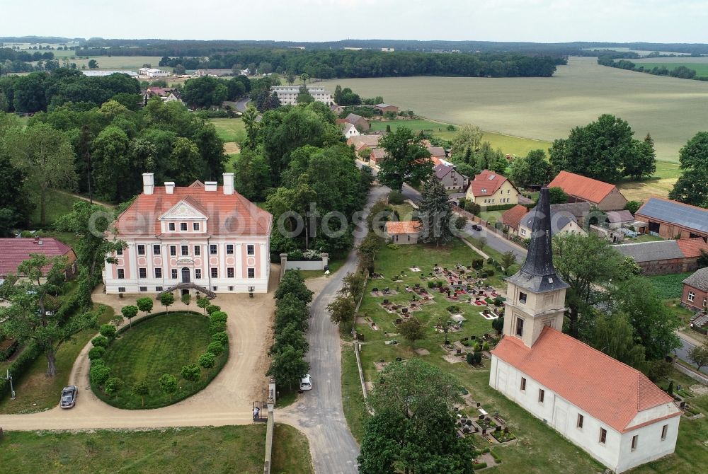 Aerial photograph Groß Rietz - Building complex in the park of the castle in Gross Rietz in the state Brandenburg, Germany